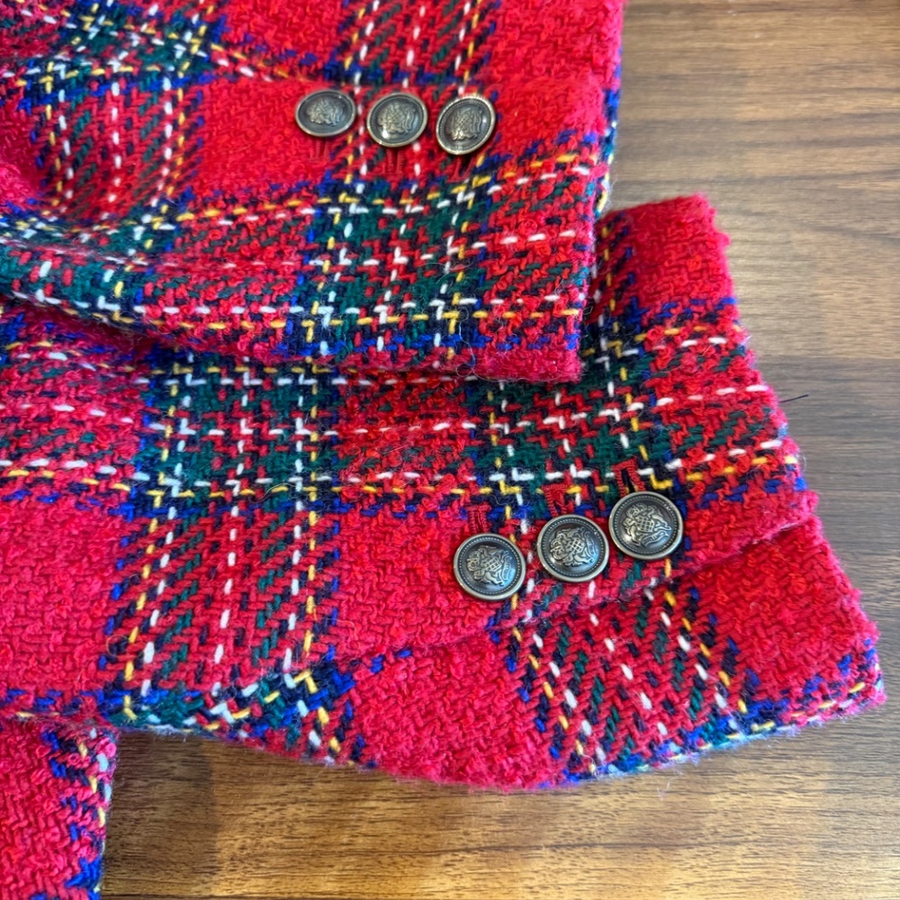 Red Plaid Talbots Blazer - Picture 6 of 7
